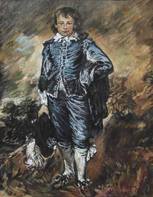 The Blue Boy After Gainsborough 12inx16in, Oil on canvas